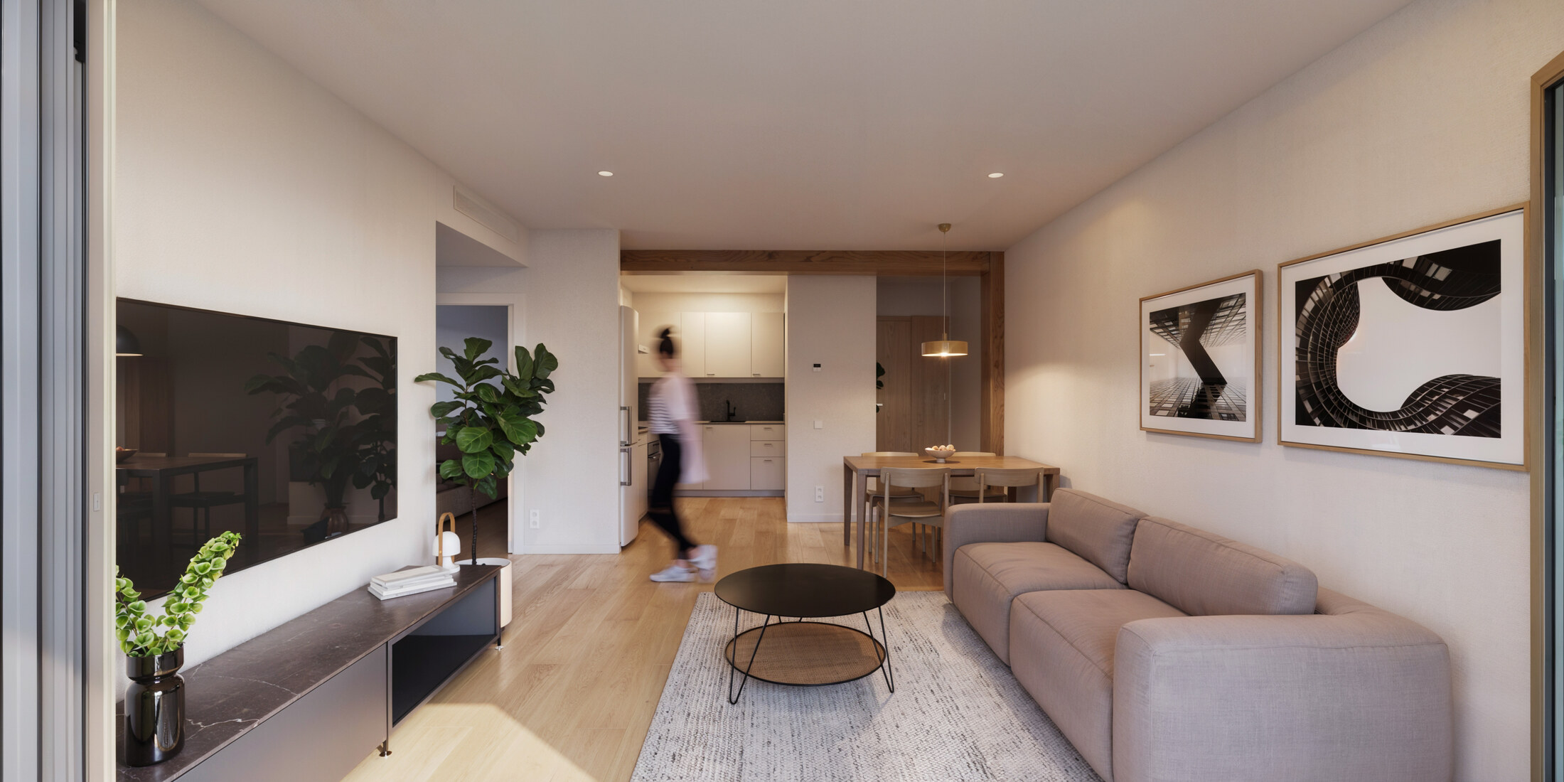 Vivienda asequible h0 — render interior