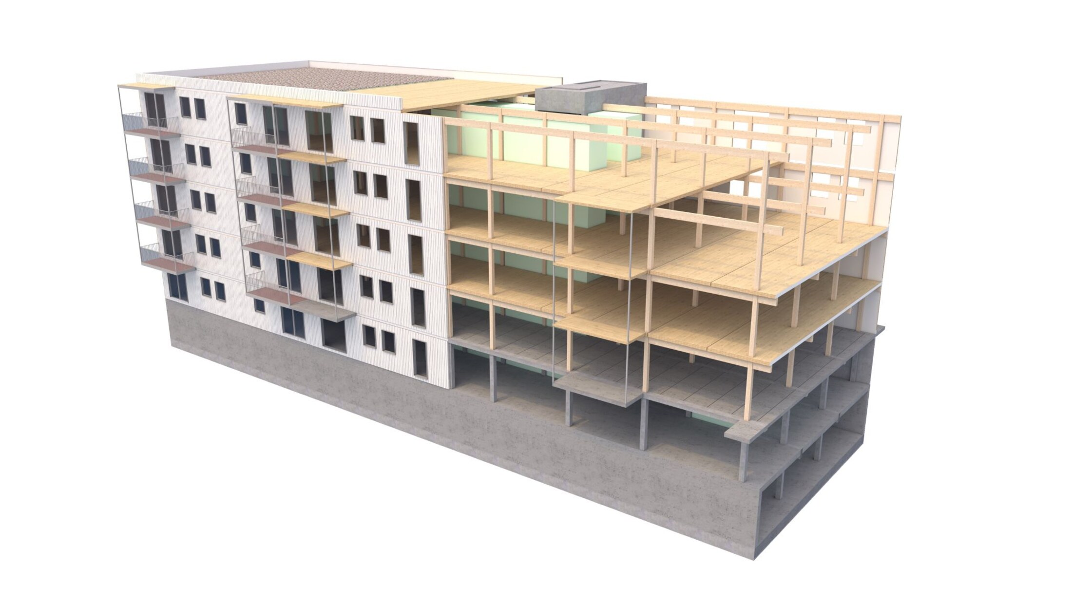Sistema constructivo híbrido h0 — corte